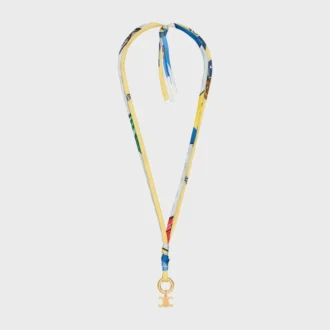 Collana CELINE Charms Cordon in seta e ottone con finitura dorata