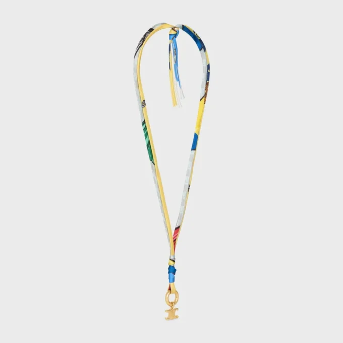 Collana CELINE Charms Cordon in seta e ottone con finitura dorata Collana CELINE Charms Cordon in seta e ottone con finitura dorata