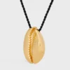 Collana CELINE Dafila Shell in ottone con finitura dorata e seta