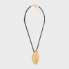 Collana CELINE Dafila Shell in ottone con finitura dorata e seta