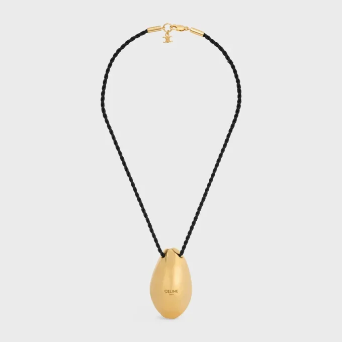 Collana CELINE Dafila Shell in ottone con finitura dorata e seta
