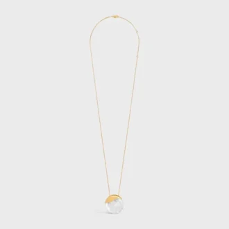 Collana CELINE in cristallo di rocca e ottone con finitura dorata
