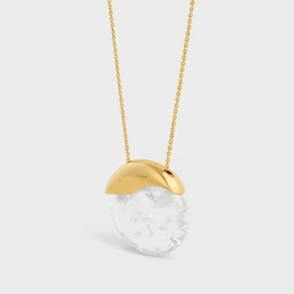 Collana CELINE in cristallo di rocca e ottone con finitura dorata