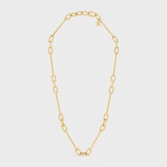 Collana con ciondoli in ottone con finitura dorata