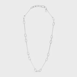 Collana con ciondoli in ottone con finitura in rodio