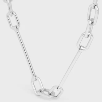 Collana con ciondoli in ottone con finitura in rodio