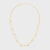 Collana doppia Triomphe Pearl in ottone con finitura dorata e perle in resina Collana doppia Triomphe Pearl in ottone con finitura dorata e perle in resina