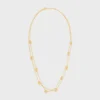 Collana doppia Triomphe Pearl in ottone con finitura dorata e perle in resina Collana doppia Triomphe Pearl in ottone con finitura dorata e perle in resina