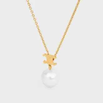 Collana Les Perles CELINE in perle di resina e ottone con finitura dorata