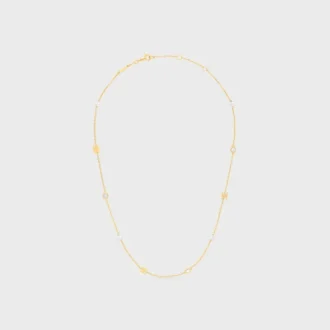 Collana Les Perles CELINE in strass, perle in resina e ottone con finitura dorata