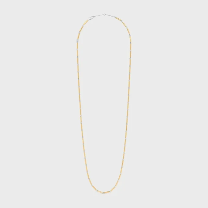 Collana lunga con ciondoli in ottone con finitura in oro e rodio Collana lunga con ciondoli in ottone con finitura in oro e rodio