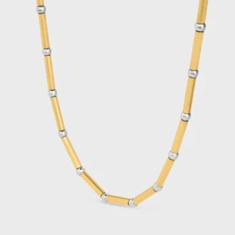 Collana lunga con ciondoli in ottone con finitura in oro e rodio Collana lunga con ciondoli in ottone con finitura in oro e rodio