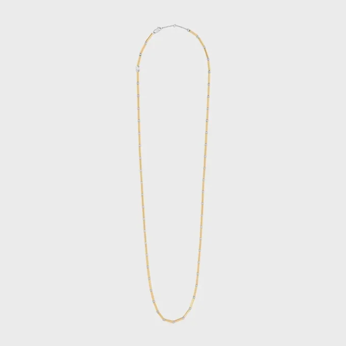 Collana lunga con ciondoli in ottone con finitura in oro e rodio Collana lunga con ciondoli in ottone con finitura in oro e rodio
