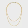 Collana lunga con ciondoli in ottone con finitura in oro e rodio Collana lunga con ciondoli in ottone con finitura in oro e rodio