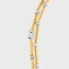 Collana lunga con ciondoli in ottone con finitura in oro e rodio Collana lunga con ciondoli in ottone con finitura in oro e rodio
