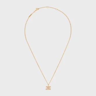 Collana Triomphe con strass in ottone con finitura dorata e cristalli