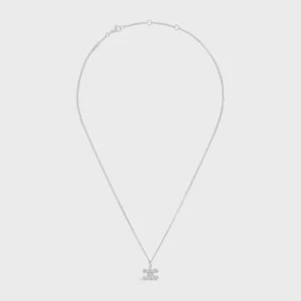 Collana Triomphe con strass in ottone con finitura in rodio e cristalli