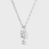 Collana Triomphe Lock in ottone con finitura in rodio