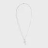 Collana Triomphe Lock in ottone con finitura in rodio