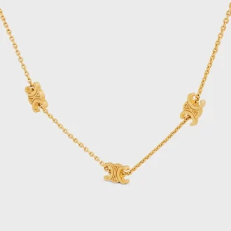 Collana Triomphe Mini Triomphe in ottone con finitura dorata