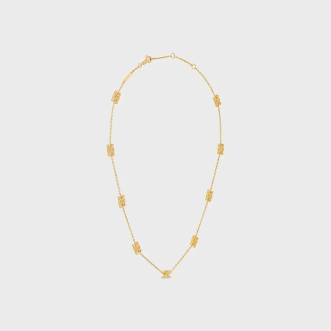 Collana Triomphe Mini Triomphe in ottone con finitura dorata Collana Triomphe Mini Triomphe in ottone con finitura dorata