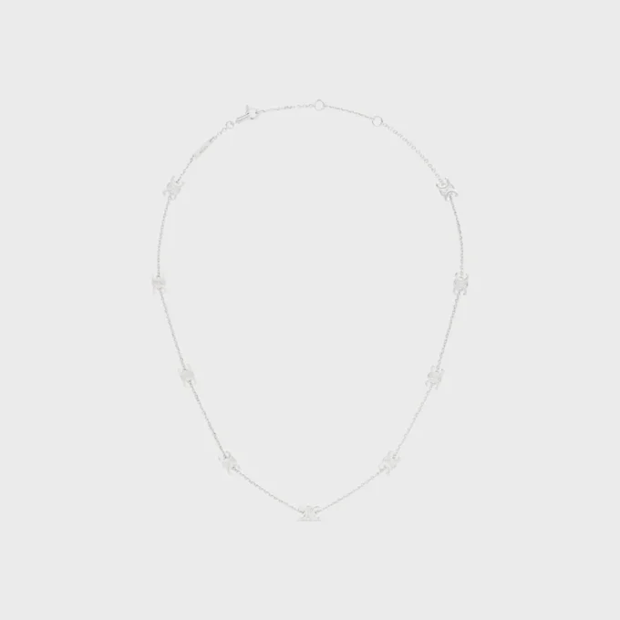 Collana Triomphe Mini Triomphe in ottone con finitura in rodio