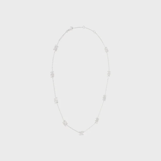 Collana Triomphe Mini Triomphe in ottone con finitura in rodio