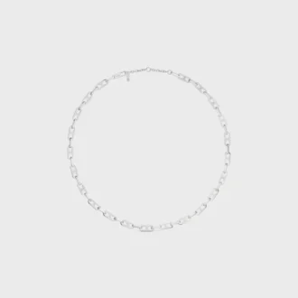 Collana Triomphe Small Octagon in ottone con finitura in rodio