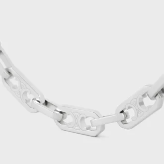 Collana Triomphe Small Octagon in ottone con finitura in rodio