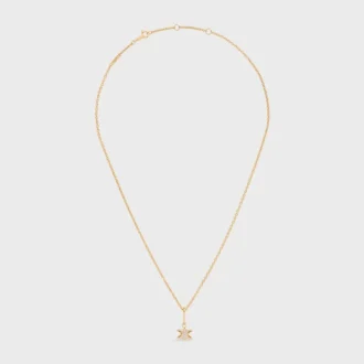 Collana Triomphe Solitaire Sparkle in strass e ottone con finitura dorata