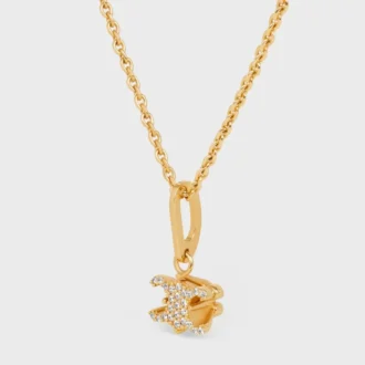 Collana Triomphe Solitaire Sparkle in strass e ottone con finitura dorata Collana Triomphe Solitaire Sparkle in strass e ottone con finitura dorata