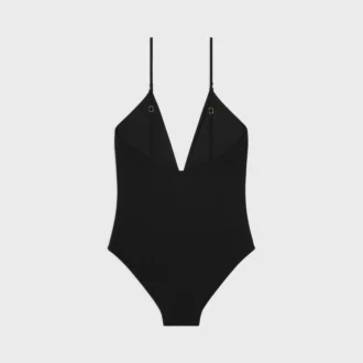 Costume da bagno arricciato in jersey opaco