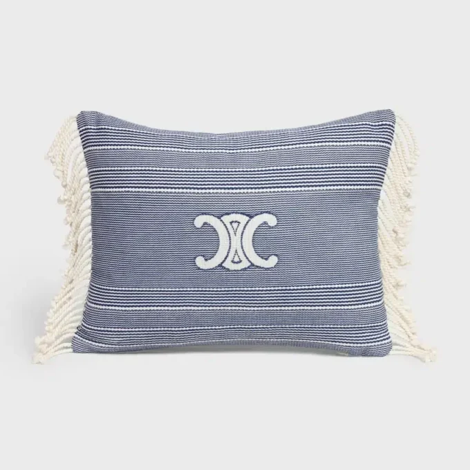 Cuscino Triomphe in cotone a righe