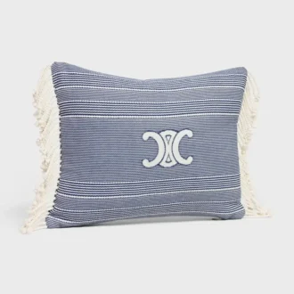Cuscino Triomphe in cotone a righe
