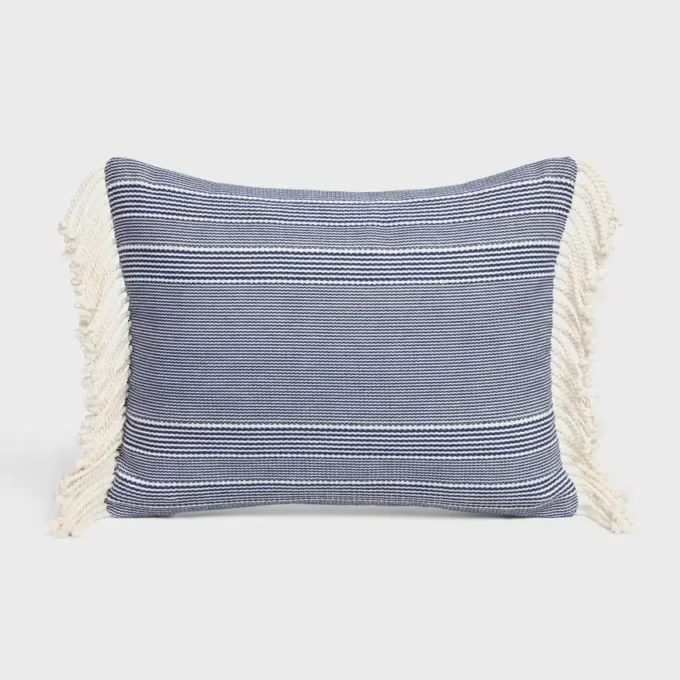 Cuscino Triomphe in cotone a righe