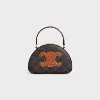 Custodia Half Moon in Triomphe Canvas e pelle di vitello