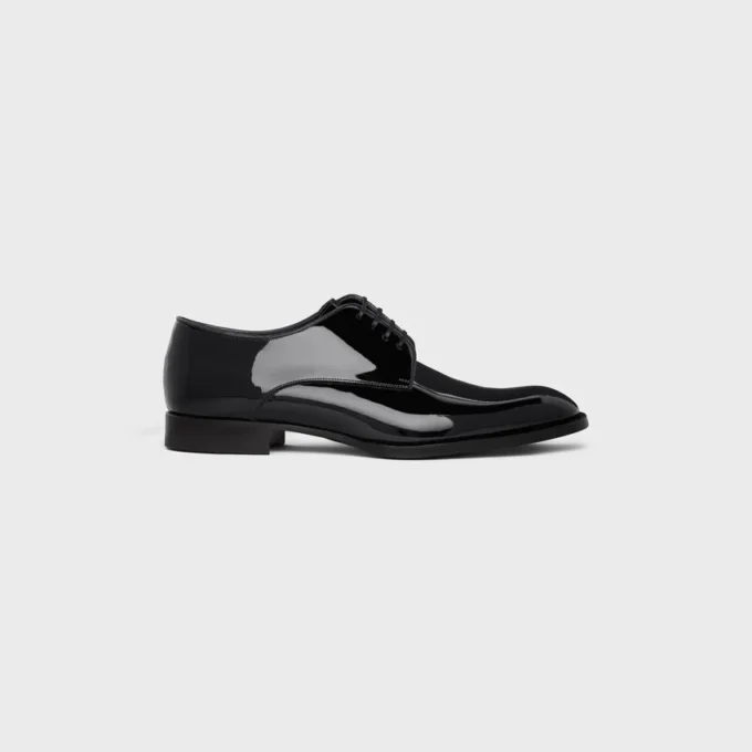 Derby CELINE Tuxedo in pelle di vitello verniciata Derby CELINE Tuxedo in pelle di vitello verniciata