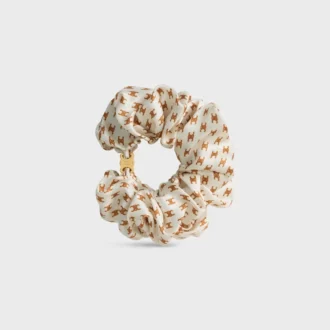 Elastico per capelli CELINE Mini Triomphe in seta e ottone con finitura dorata