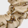 Elastico per capelli con fiocco e catene CELINE in seta