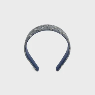 Fascia per capelli CELINE Jacquard Triomphe in cotone, poliammide, poliestere e pelle di vitello