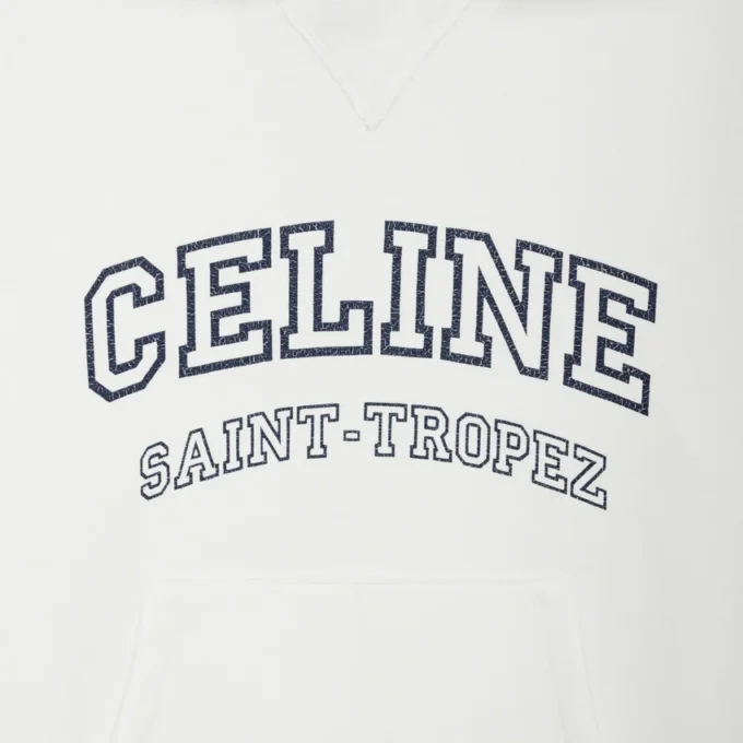 Felpa con cappuccio CELINE in cotone felpato