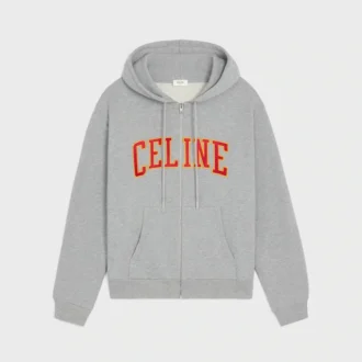 Felpa con cappuccio e zip dal taglio ampio in felpa di cotone