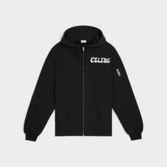 Felpa con cappuccio e zip in felpa di cotone