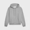 Felpa con cappuccio e zip in cashmere e cotone
