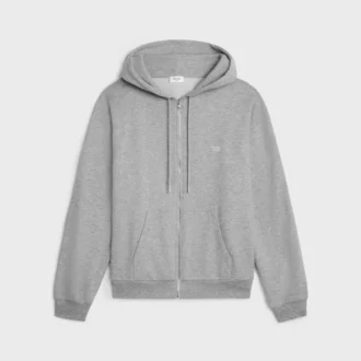 Felpa con cappuccio e zip in cashmere e cotone