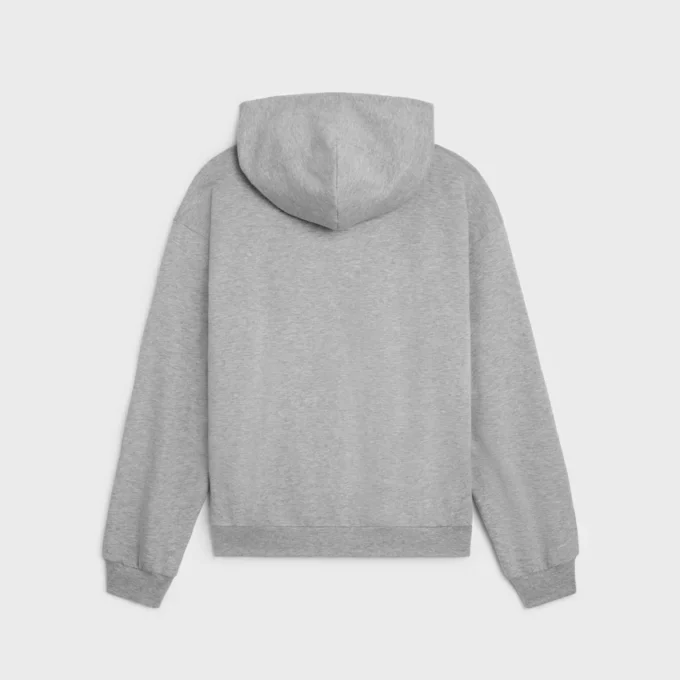 Felpa con cappuccio e zip in cashmere e cotone