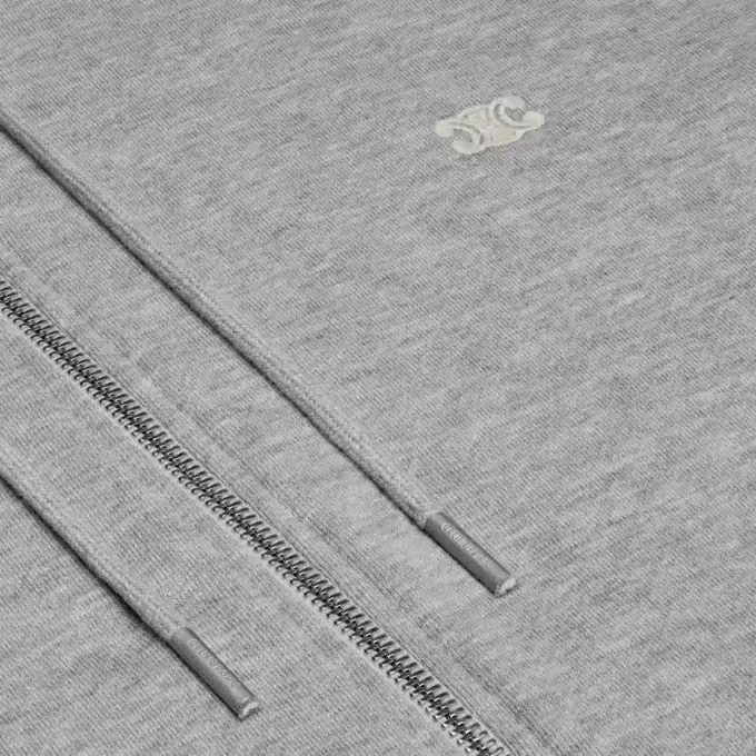 Felpa con cappuccio e zip in cashmere e cotone