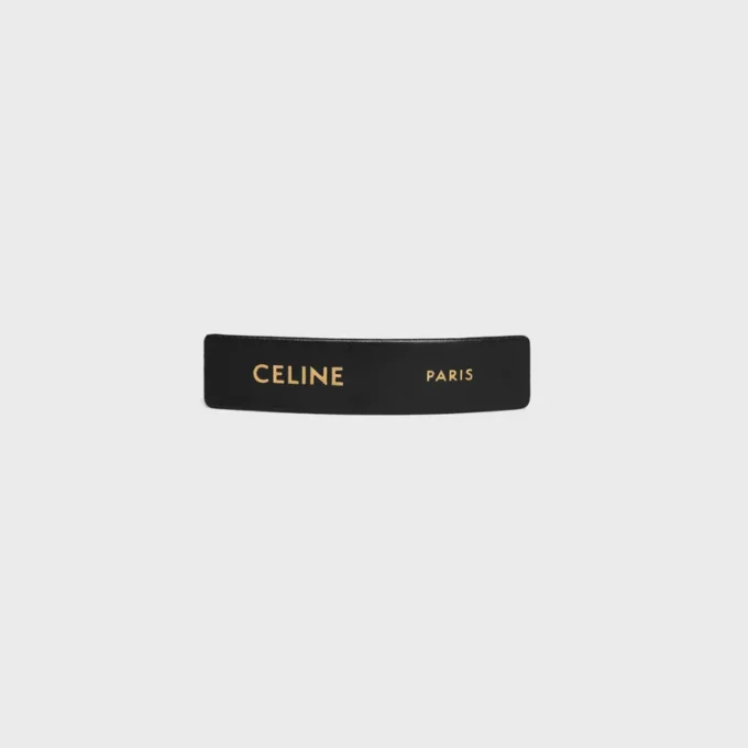 Fermaglio per capelli CELINE Paris in pelle di agnello, ottone con finitura dorata e acciaio Fermaglio per capelli CELINE Paris in pelle di agnello, ottone con finitura dorata e acciaio
