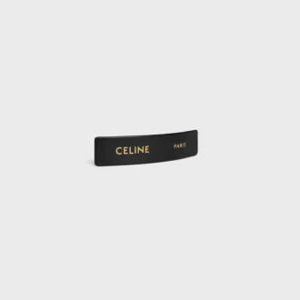 Fermaglio per capelli CELINE Paris in pelle di agnello, ottone con finitura dorata e acciaio Fermaglio per capelli CELINE Paris in pelle di agnello, ottone con finitura dorata e acciaio