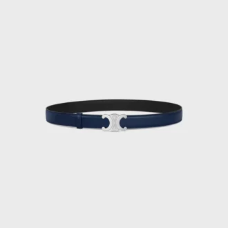 Fibbia Triomphe in metallo e cinturino reversibile da 25 mm in pelle di vitello liscia e martellata